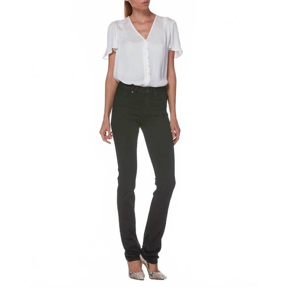 NEW PAIGE hoxton high rise straight leg jean in black shadow
